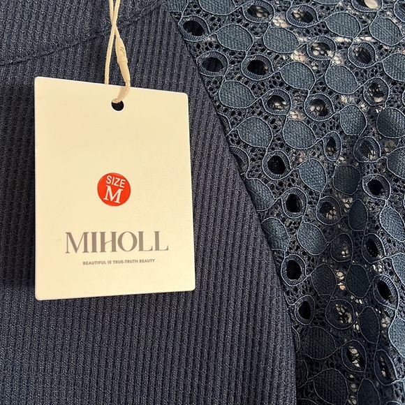 NWT waffle knit lace sleeve women’s size medium - Picture 2 of 2